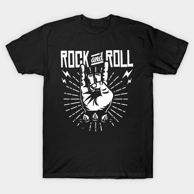 Rock And Roll Hand Sign T-Shirt by TeesbyJohn